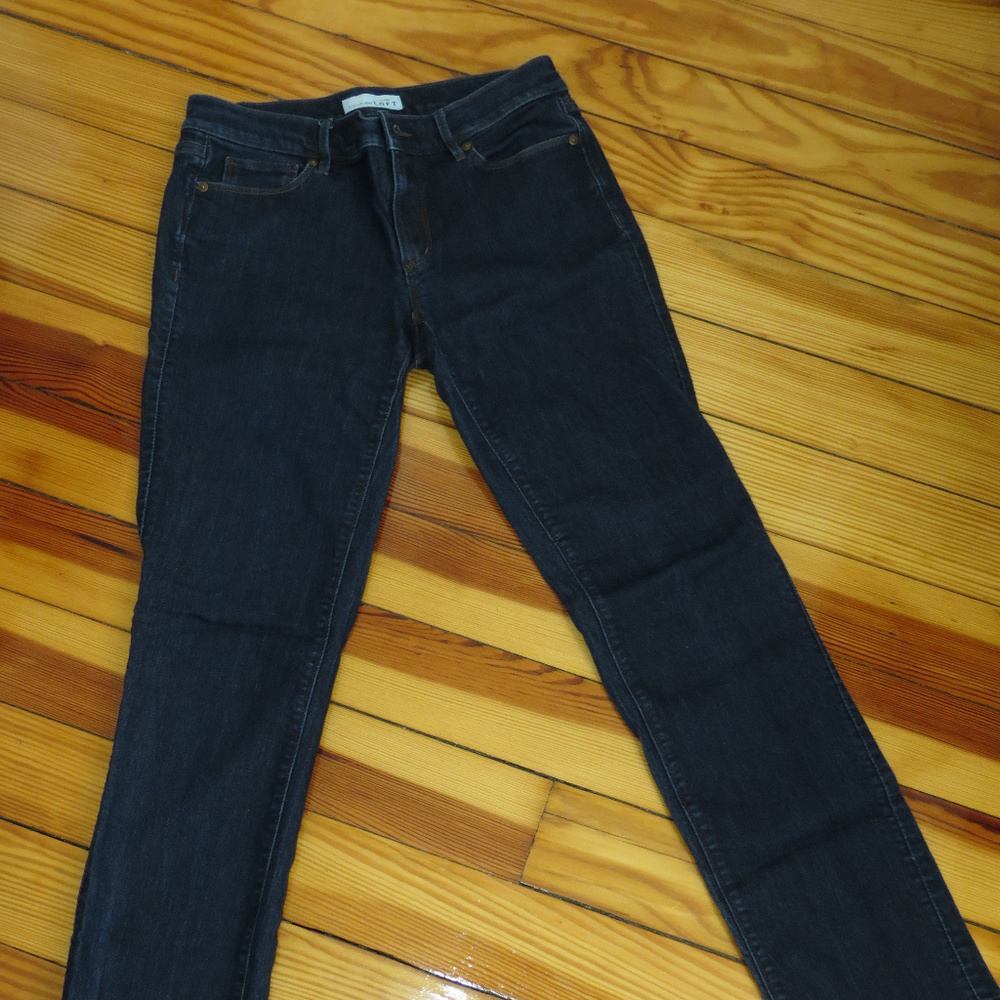 LOFT Dark Rinse Slim Straight Leg Jeans